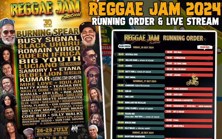 Reggae Jam 2024 - Running Order & Live Stream