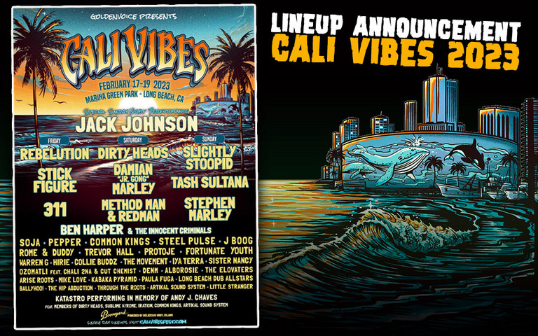 Lineup Announcement - Damian Marley, Rebelution, Stick Figure @ Cali Vibes 2023