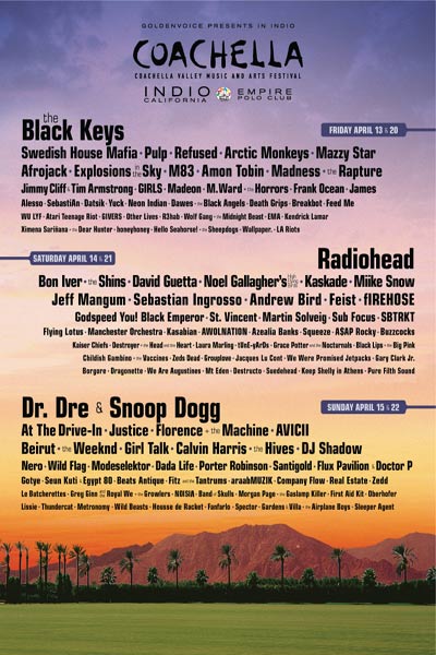 Coachella Festival 2012 Lineup Poster