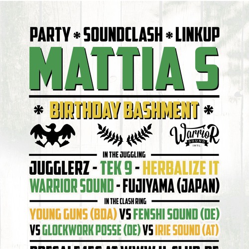 Fenshi Sound vs Glockwork Posse vs Irie Sound @ Mattias Birthday Clash 2018