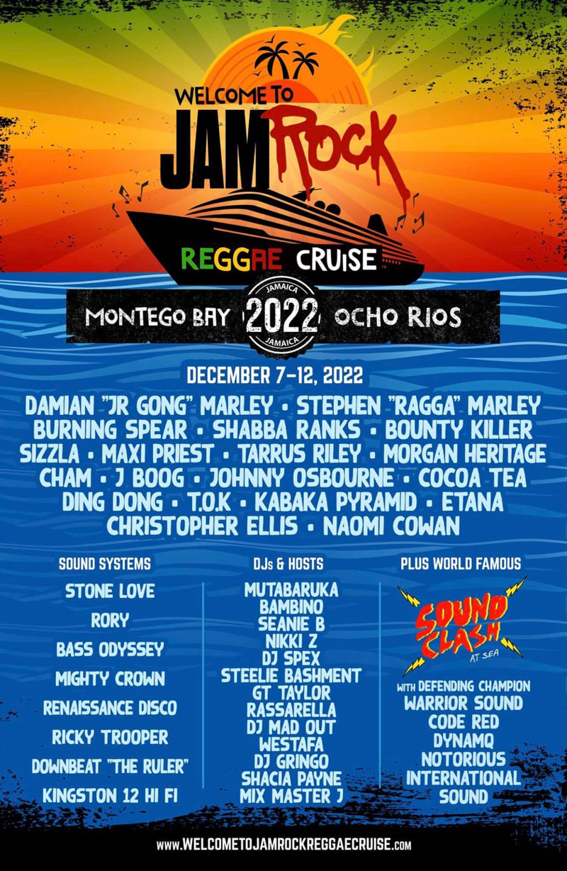 Information: Welcome To Jamrock Reggae Cruise 2022