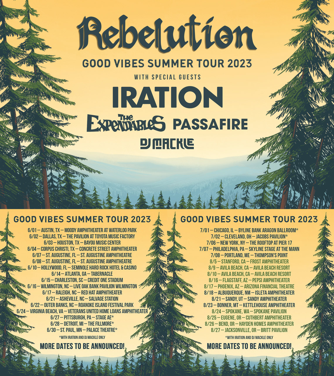 Rebelution Good Vibes Summer Tour Usa 2023